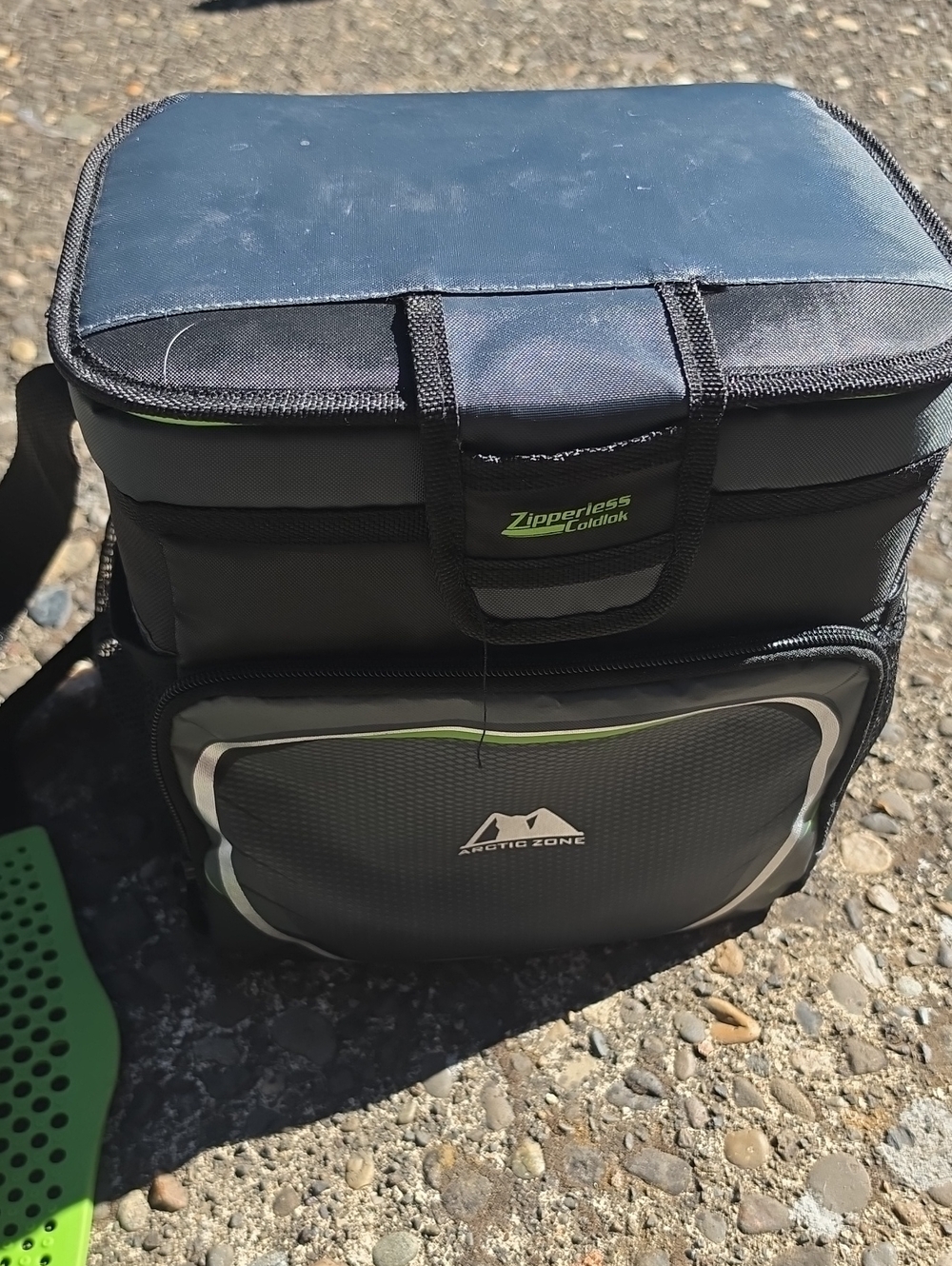 Arctic Zone Gray Soft Cooler Bag with Lime Accents
